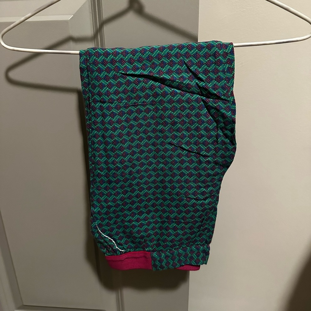 Du Pareil au Même Green & Purple Geometric Knit Pants for Girls - Size: 8 years